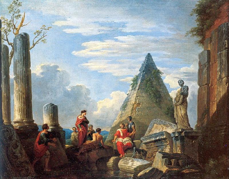 Panini, Giovanni Paolo Roman Ruins with Figures France oil painting art